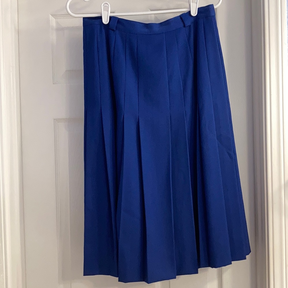 100% wool lined blue skirt